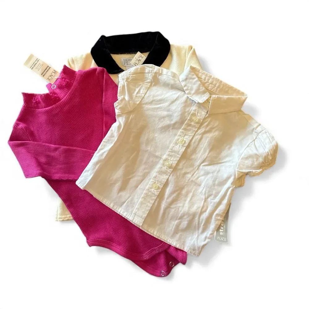 The Children's Place Pink, Cream, and White Kids Shirts 6-9 months